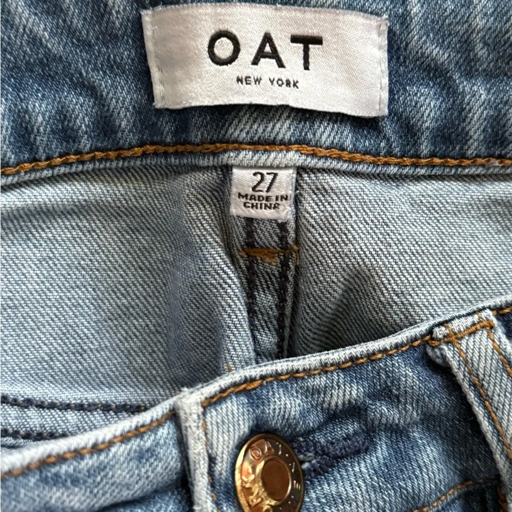 OAT New York High Rise Straight Crop Jeans Women’s Size 27 Medium Wash Denim - Picture 9 of 10